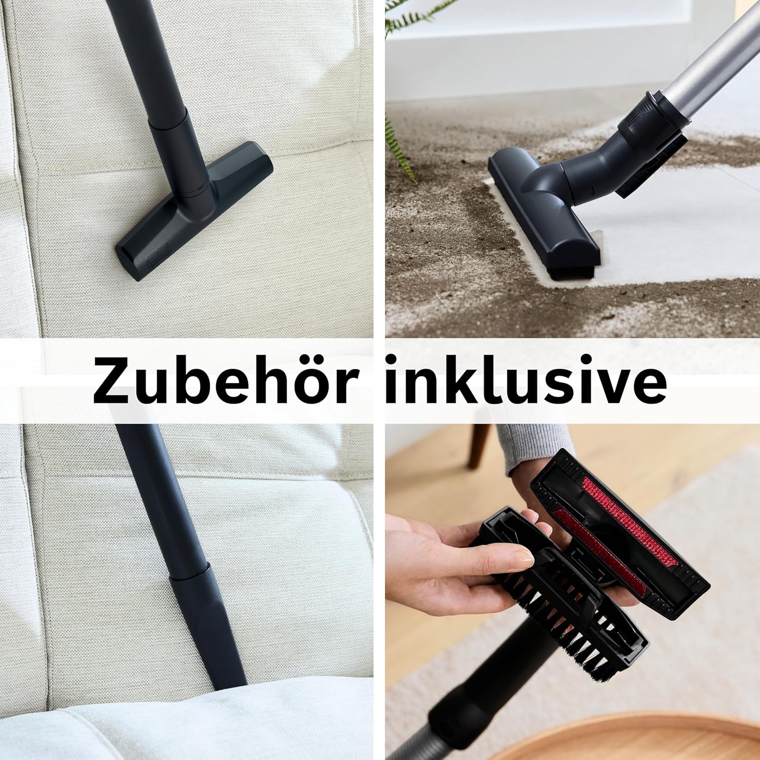 Bosch Staubsauger beutellos Serie 6 BGC41XSIL, Bodenstaubsauger, ideal für Allergiker, Hygiene-Filter, für Parkett, Teppich, Fliesen, Fugendüse, extra leise (68 dB), langes Kabel, 700 W, schwarz
