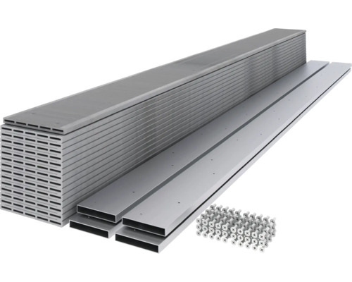 Hoofdelement GroJa DIY-Merano kit zonder palen, dwarsbalken, zilver, 180 x 180 cm, grijs