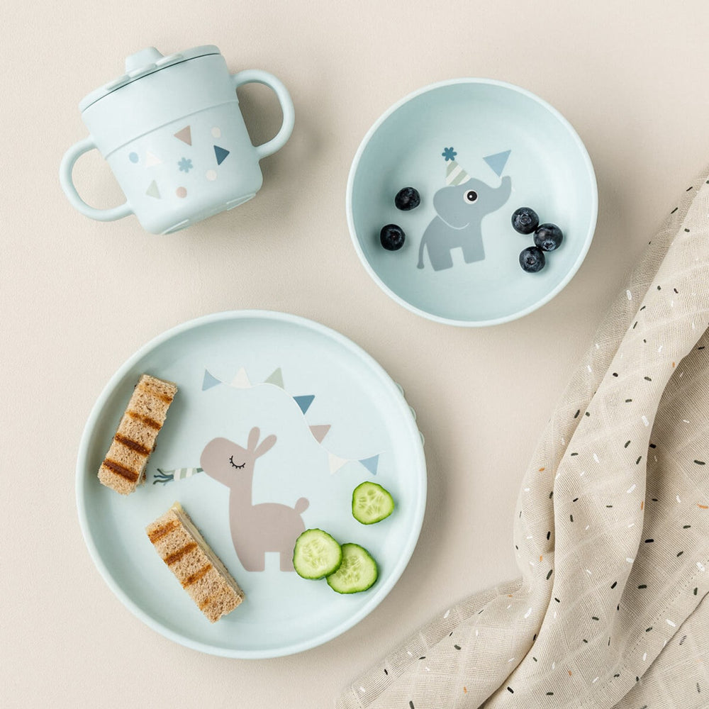 Køb DonebyDeer Celebration Blue Foodie Spisesæt Med Sugekop