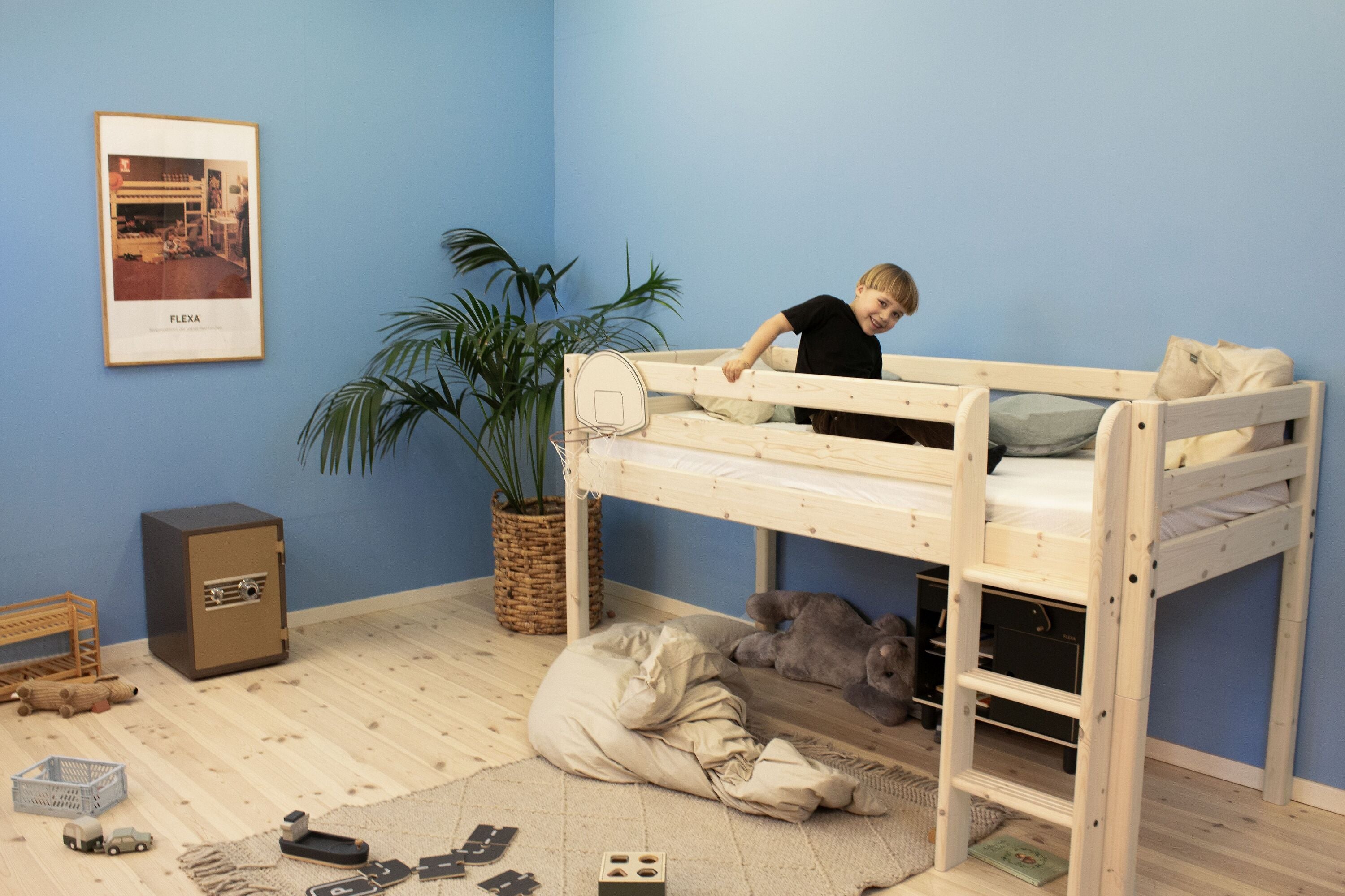 Flexa CLASSIC Halbhochbett - Kiefer natur / B: 110.0 cm x T: 210.0 cm x H: 120.0 cm