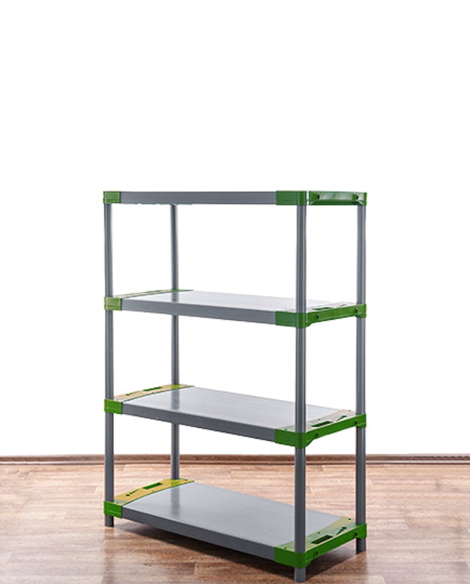 PROREGAL Plastic Plank Big Grey Bear Laag HxBxD 138 x 80 x 46 cm Plank Draagvermogen 160 kg Grijs/Groen