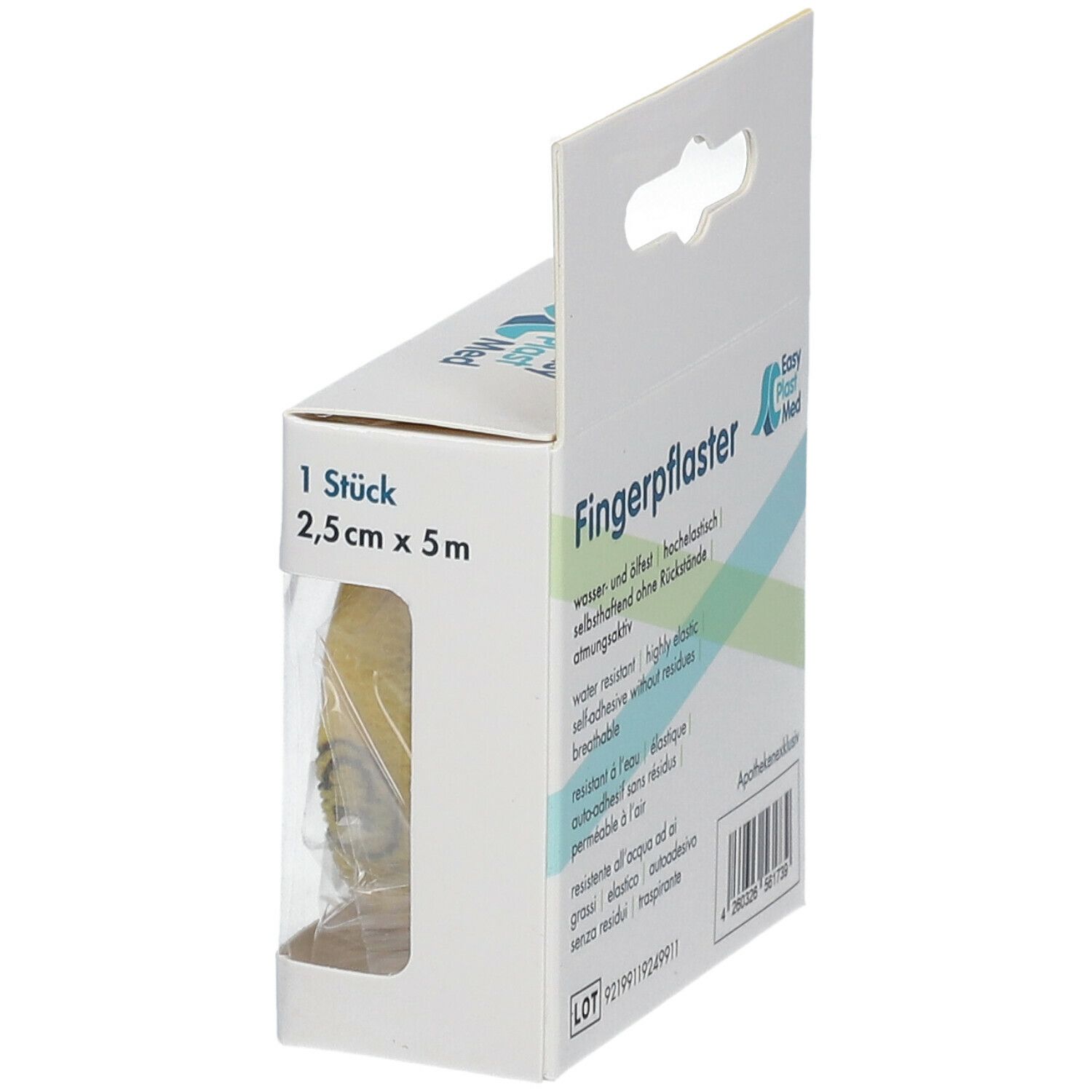 Easy Plast Med Fingerpflaster 2,5 cm x 5 m gelb Smileys