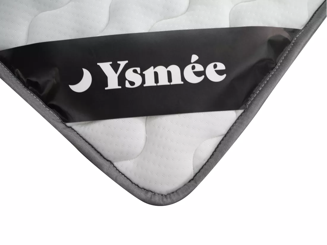 Ensemble 160 x 200 cm sommier coffre naturel clair + matelas mousse et accueil mémoire de forme 11 zones ép.22cm - DANEVO de YSMÉE
