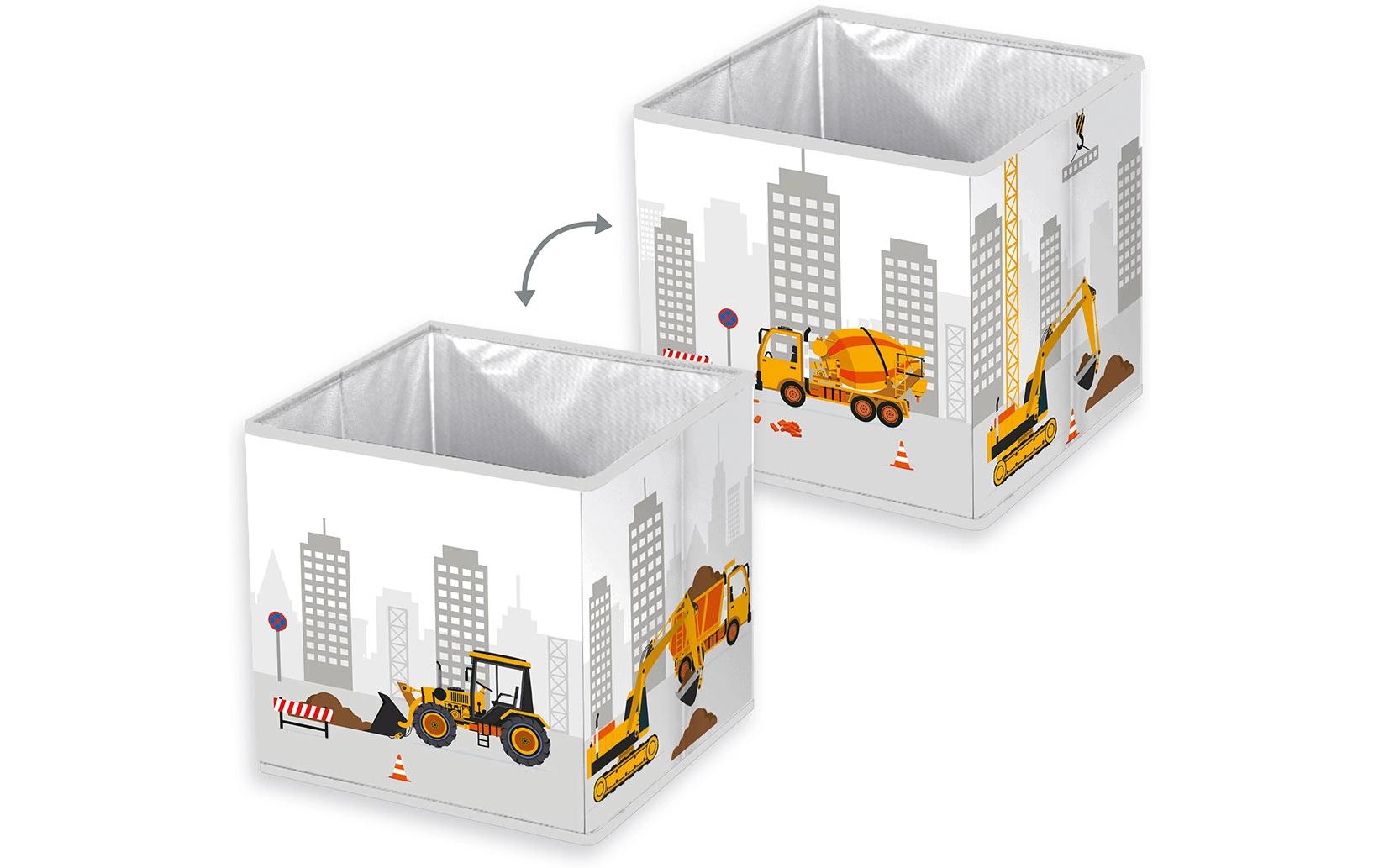 Spielzeugbox Baustelle, 30 x 30 x 30 cmSpielzeug-Aufbewahrungsbox
