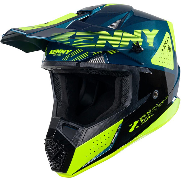 Kenny - Casque Track Graphic Zoom Bleu pétrole / Jaune fluo