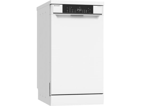 Sharp Geschirrspüler QW-HS12F47EW-CH Freistehende Spülmaschine für bis zu 10 Massgedecke