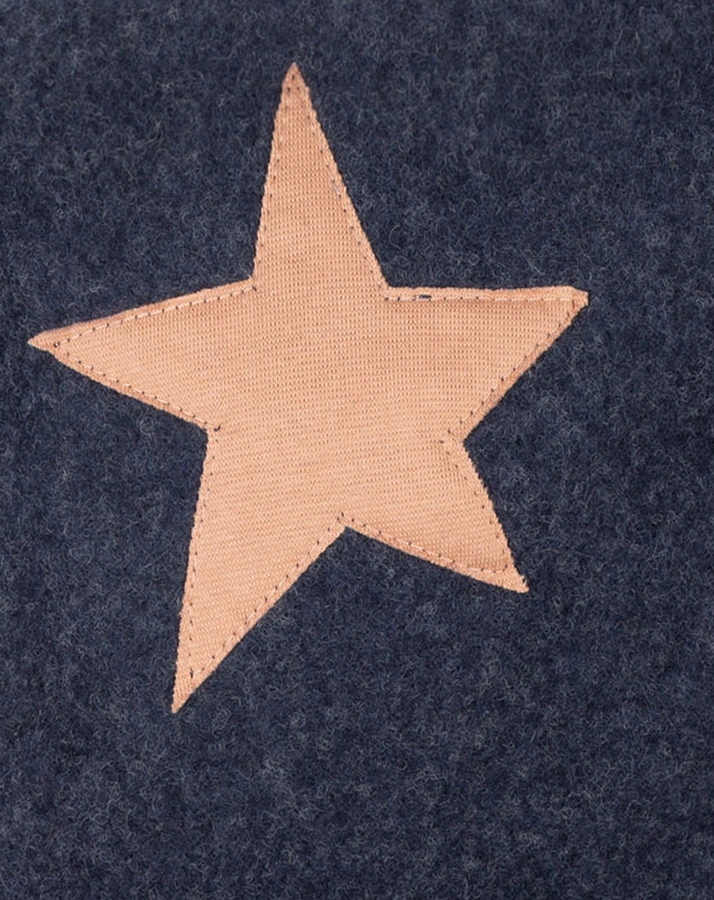 Wollfleece-Schlupfmütze STAR in marine