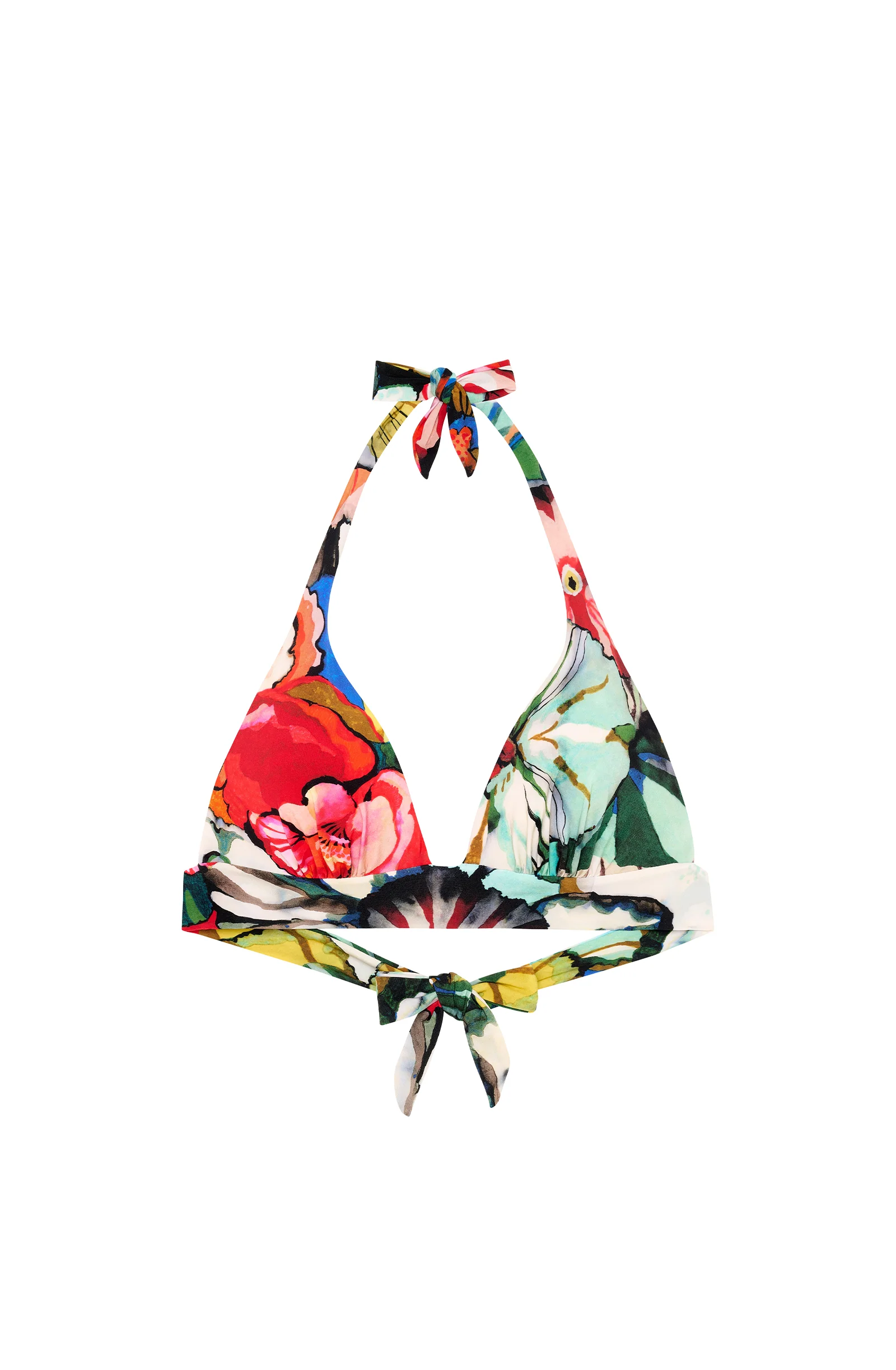 donia Haut de maillot de bain triangle push-up imprimé Flower