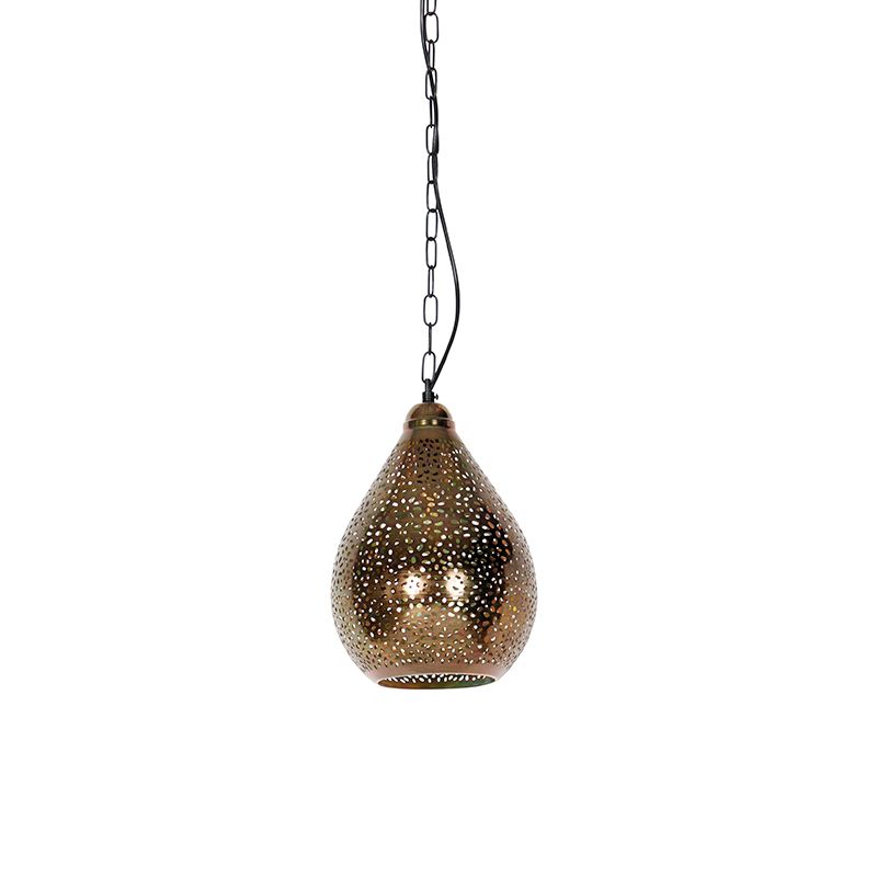 Oosterse hanglamp zwart met koper - Maru 5
