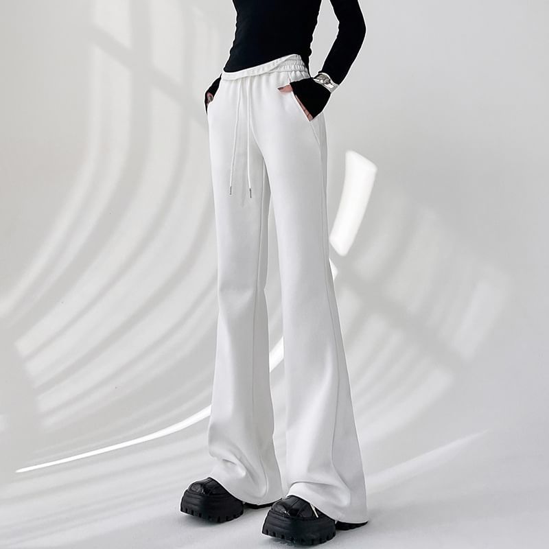 Jaqmine - Lage taille, bootcut, effen joggingbroek met trekkoord (verschillende ontwerpen)