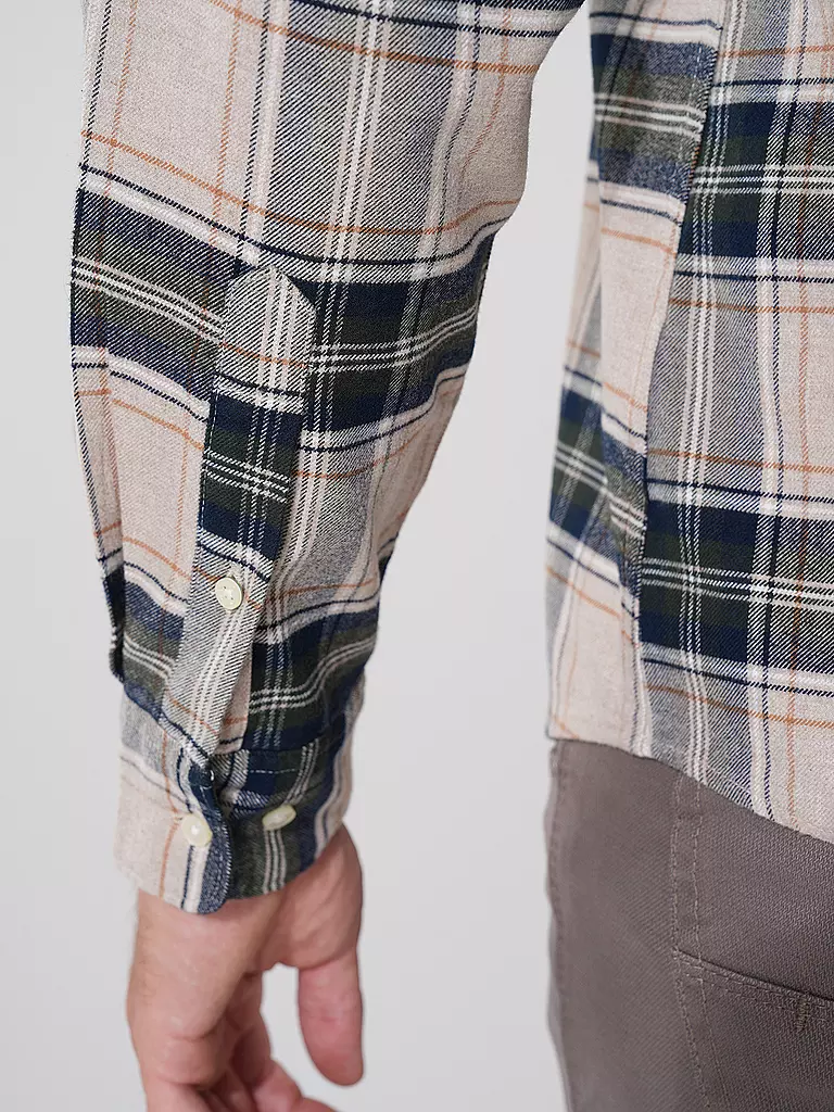 BARBOUR Flanellhemd Slim Fit BEDSOM beige