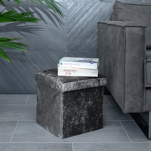 Klapstol Skammel Taburet 38x38x38cm Taburet (sort)