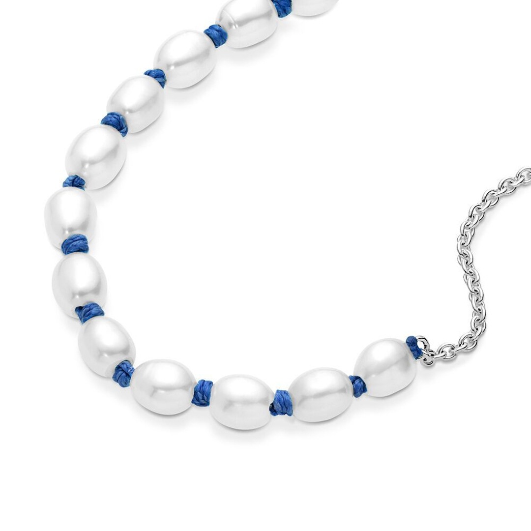 Pandora Süsswasserzuchtperle Blaue Bandkette Armband