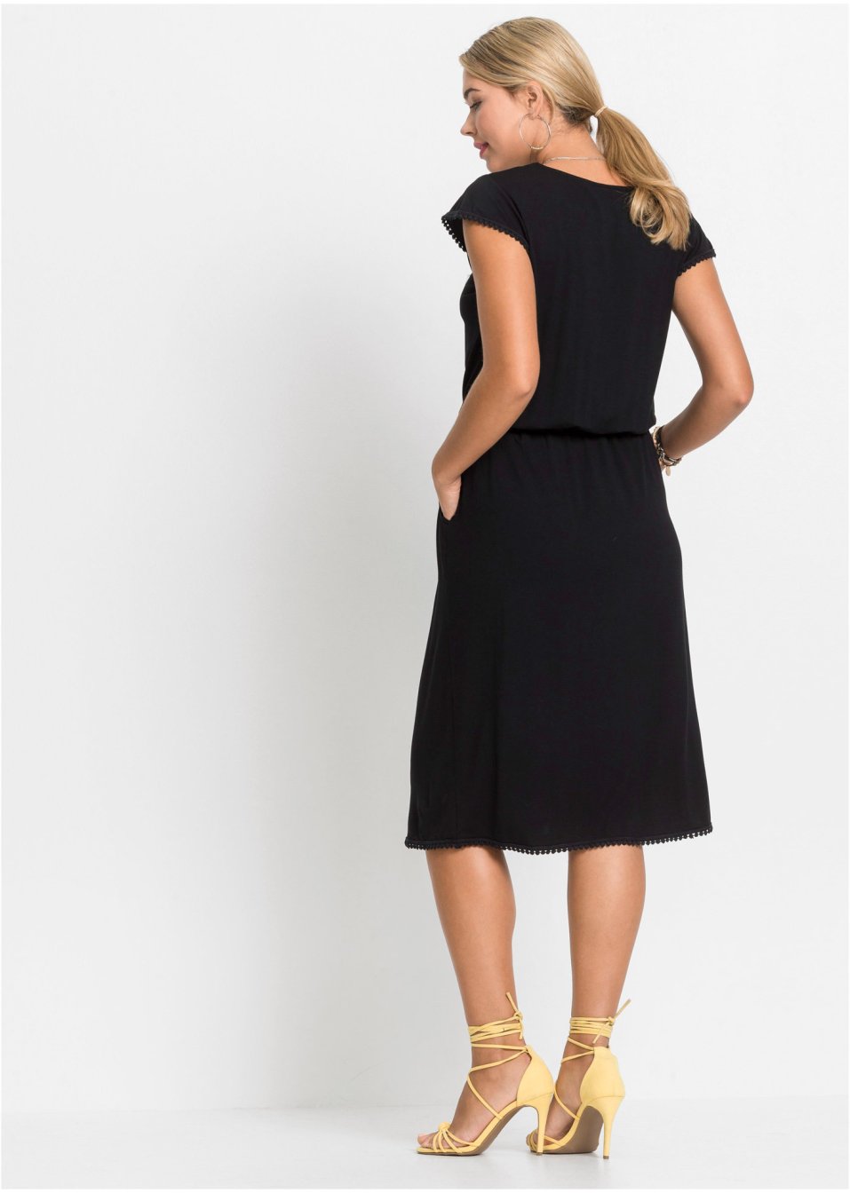 Robe midi en jersey en viscose