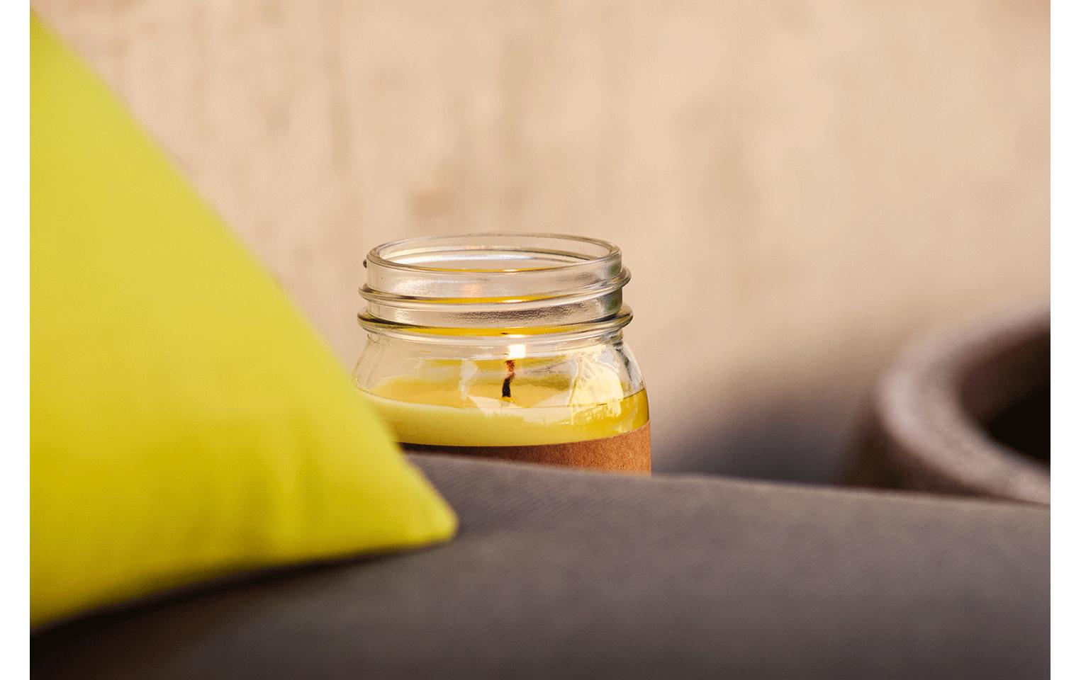 Gartenkerze Citronella Jar GelbAnti-Mückenkerze
