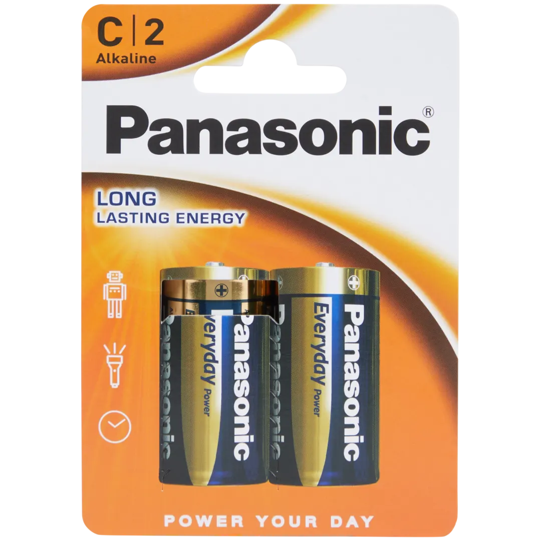 Panasonic batterijen C 2 stuks