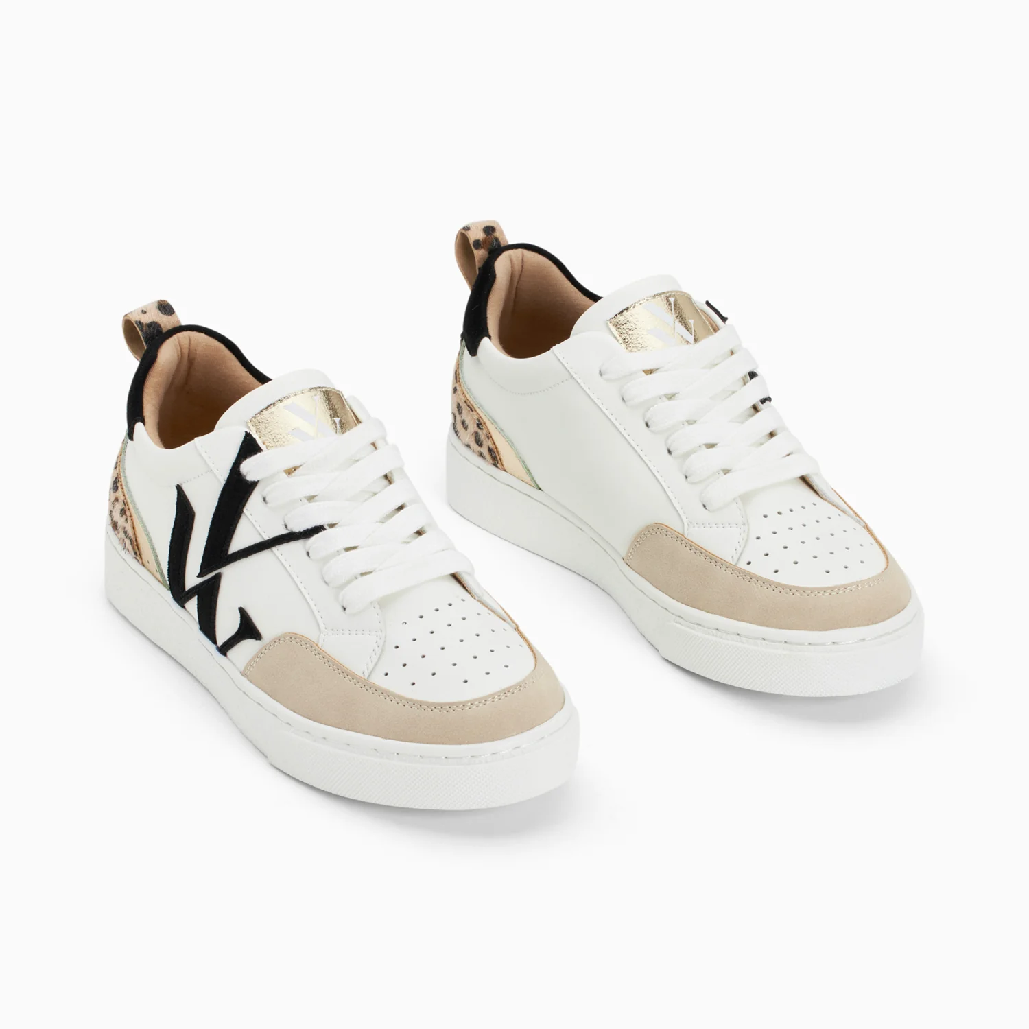 Sneakers-Baskets monogramme Luna blanc et noir