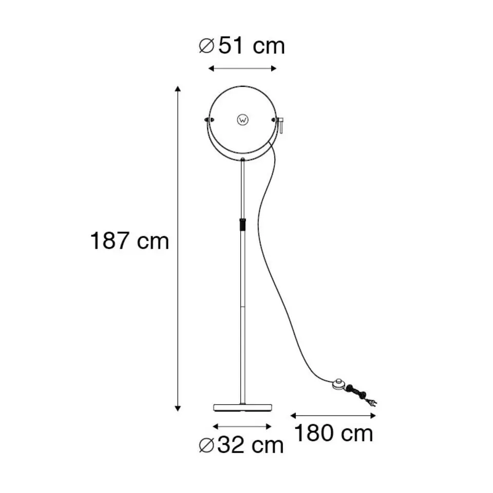 Qazqa vloerlampen magnax zwart e27
