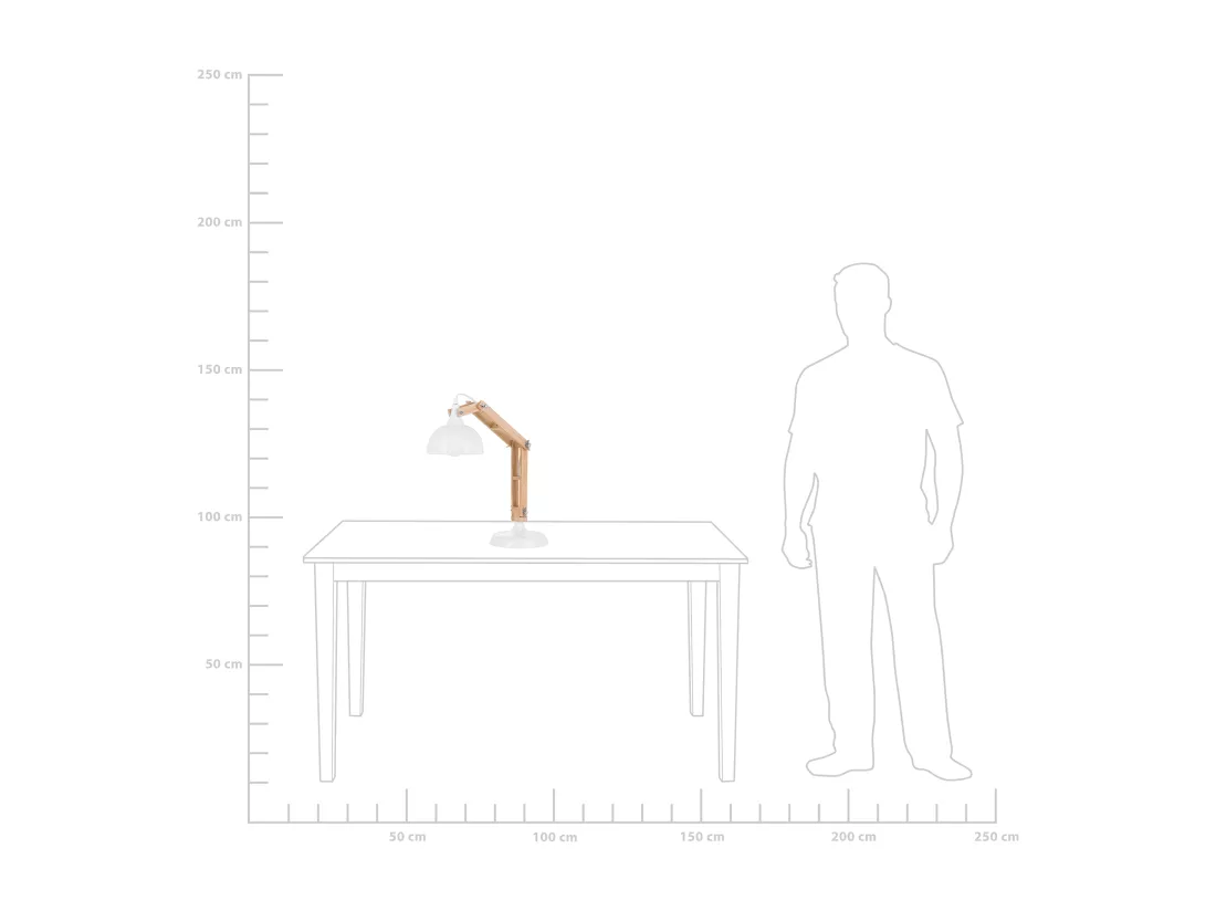 Lampe de bureau SALADO Réglable Bois Blanc