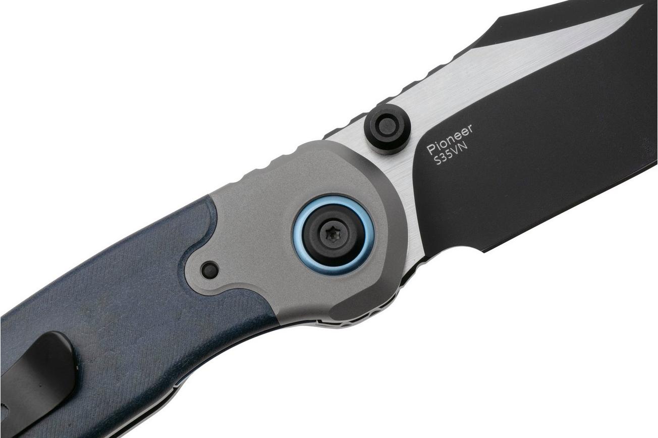 Kizer Pioneer Clip Point ZX-FK03A2 Two Tone S35VN, Richlite Titanium Bolster, zakmes