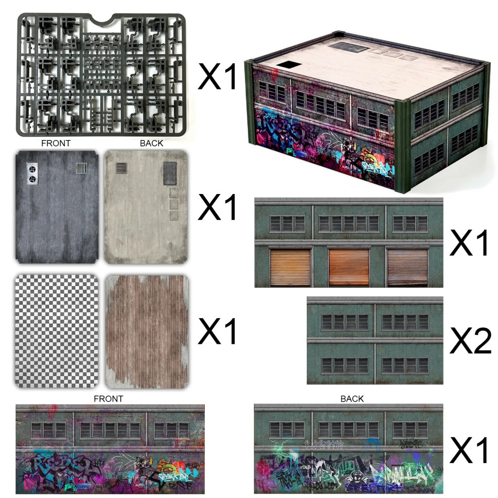 Metropolis Cityscape Medium Square and Large Rectangle Steel Buildings