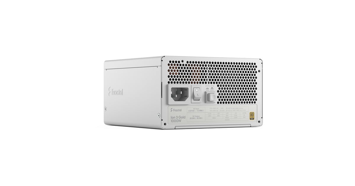 Fractal DesignION Gold 3 modulaire 1000 watt voeding   (Wit, 1x 12V-2x6, 3x PCIe)