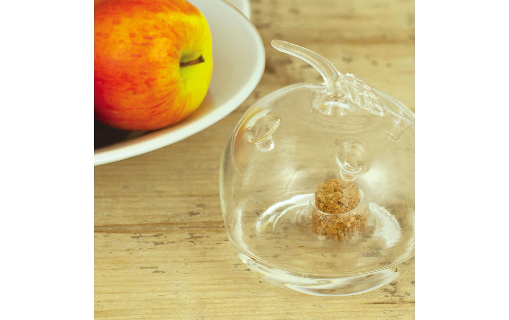 Insektenfalle Apfel ø 9.4 cmFruchtfliegenfalle aus Glas und Kork