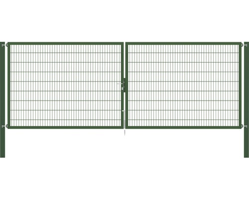 ALBERTS Flexo Plus 8/6/8 dubbele poort van gelast gaas, 500 x 180 cm, inclusief palen van 10 x 10 cm, groen