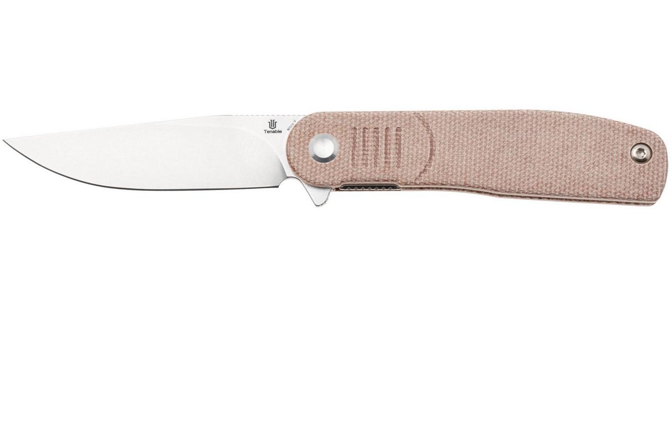 Tenable Knives Einar T2072A5 Stonewashed Nitro-V, Brown Micarta, zakmes, Justin Lundquist design