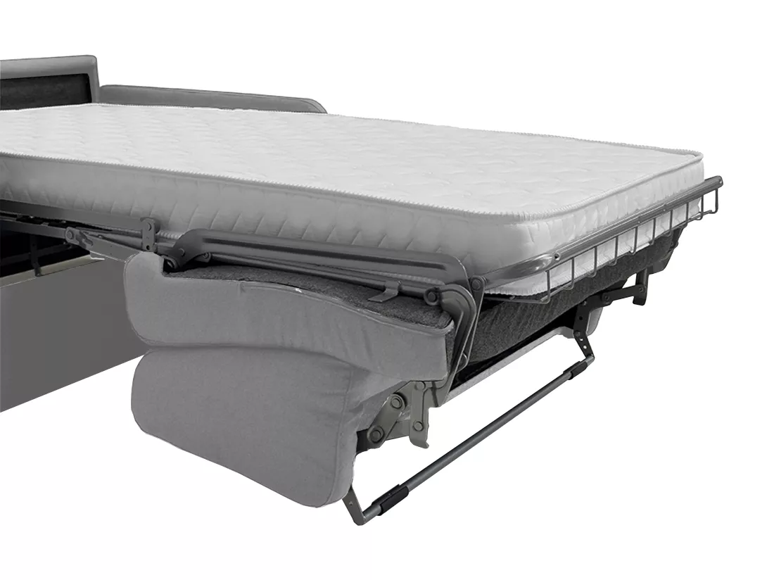 Fauteuil convertible express en tissu gris foncé - Couchage lattes larges 100 cm - NADOA