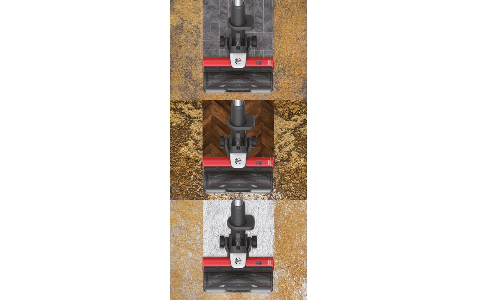 Akku-Hand- und Stielsauger HF9 Grau/Rot<br>Kabelloser Staubsauger mit «Anti-Twist»-Technologie