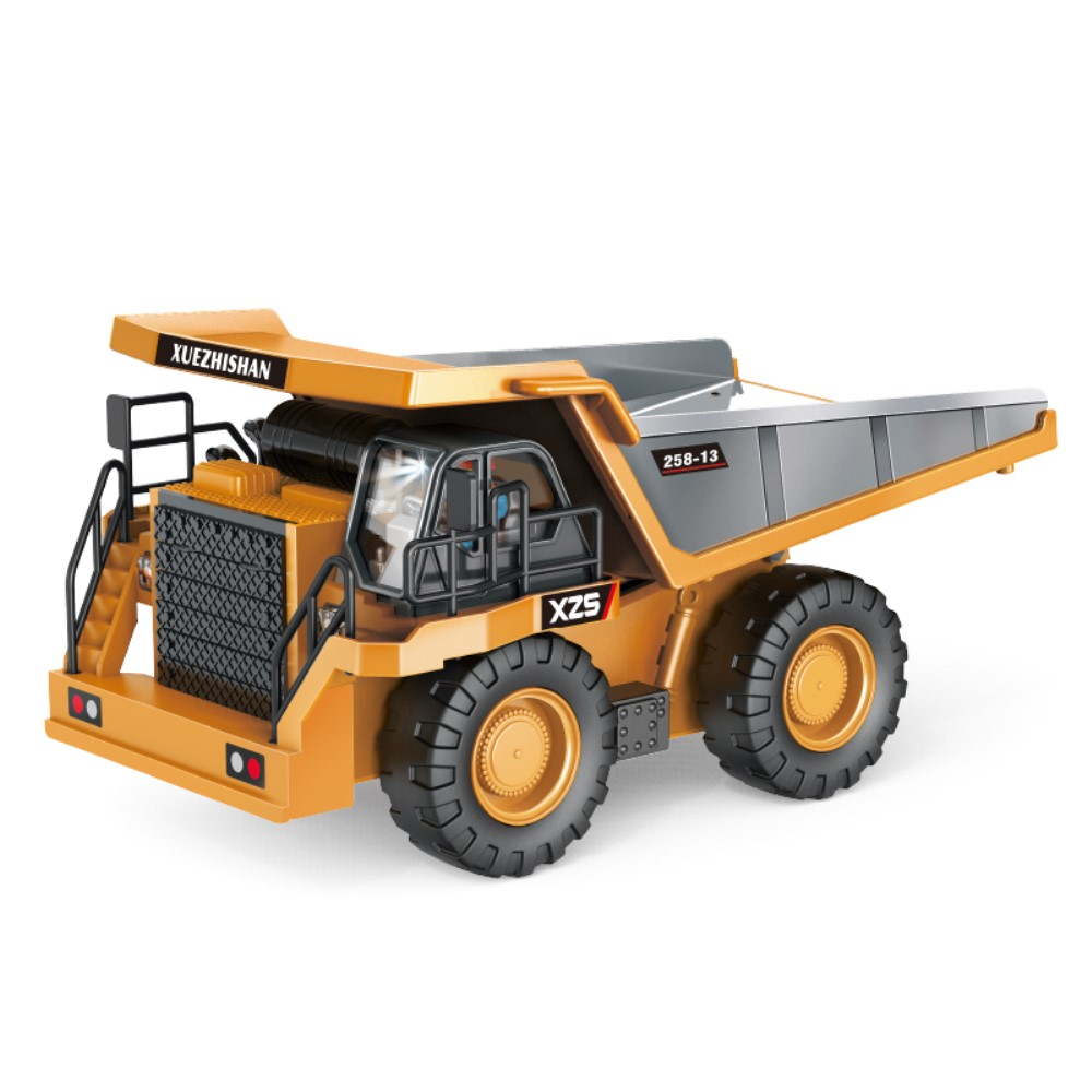 Ferngesteuertes 2.4GHz RC Spielzeug Muldenkipper mit Beleuchtung   Fernbedienung - Gelb
