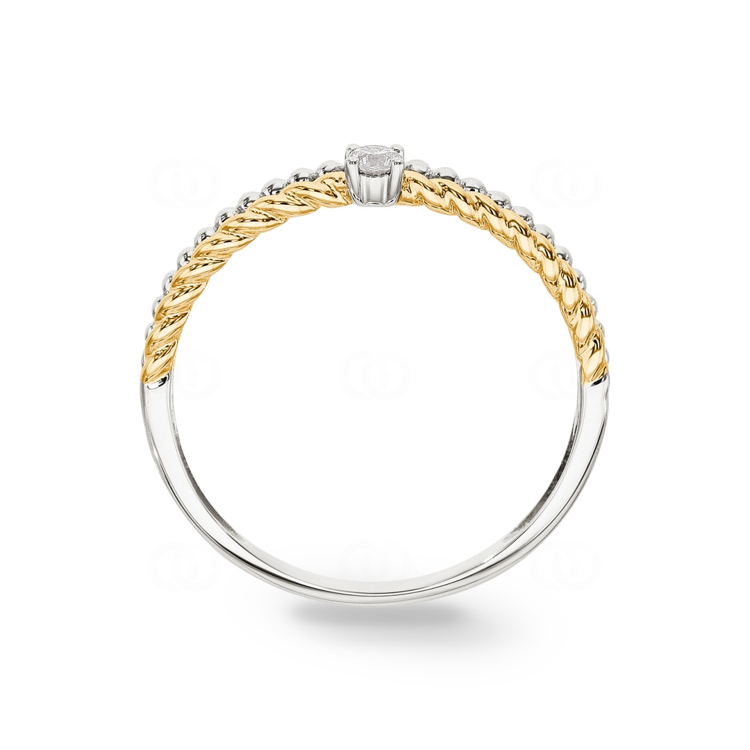 Ring 750/18 K Gelb-/ Weissgold mit Diamanten 0.06 ct H/si