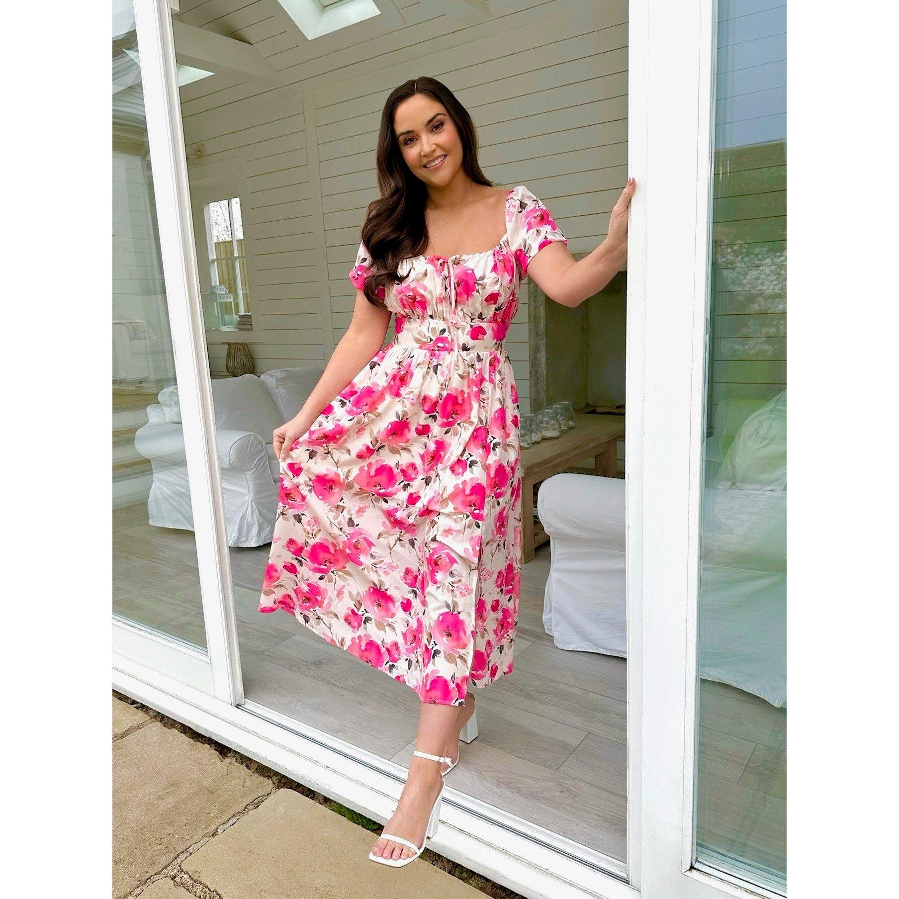 In The Style Studio In The Style Pink Midi Dress