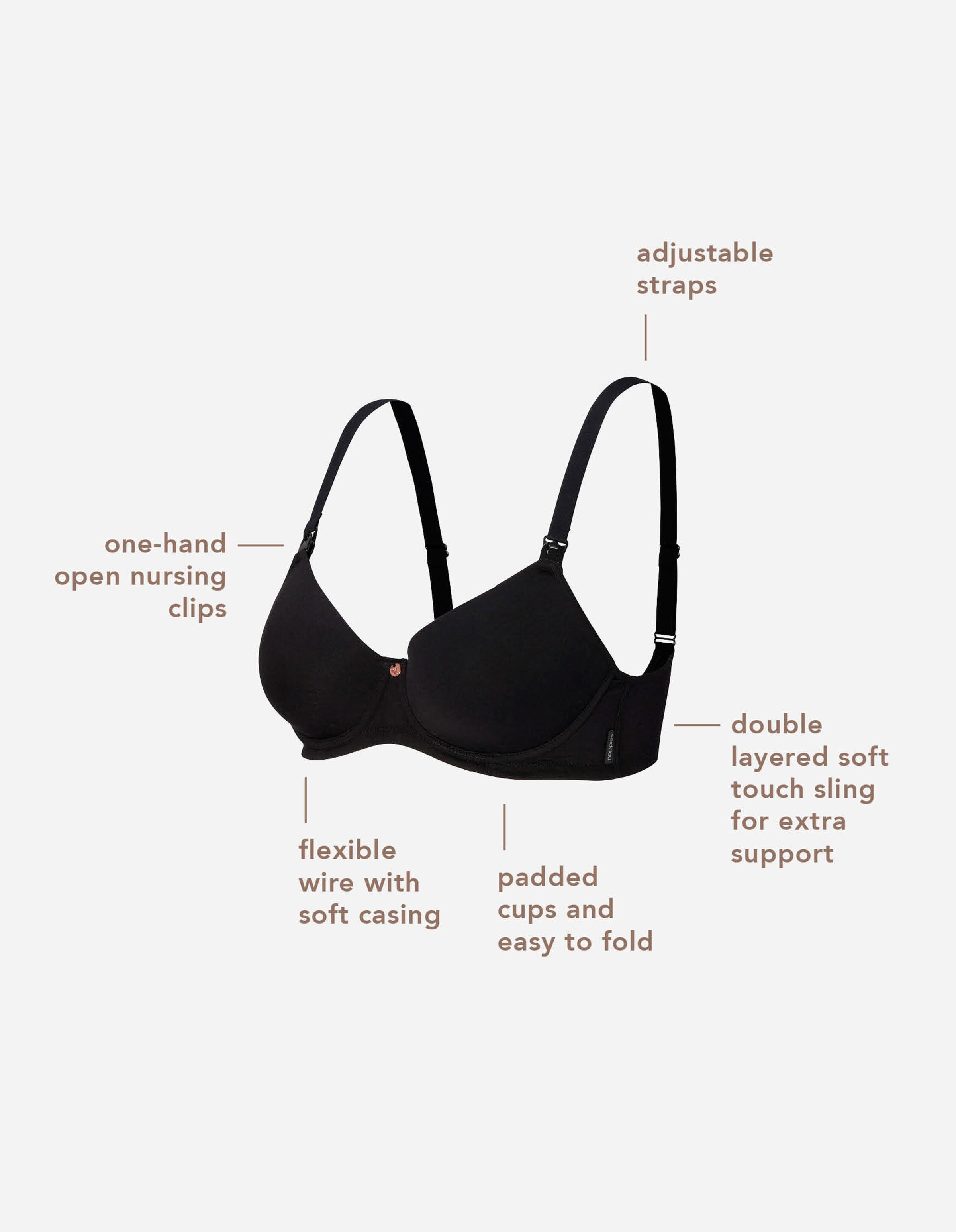 Noppies Gepolsterter Still-BH Cotton Melange Black