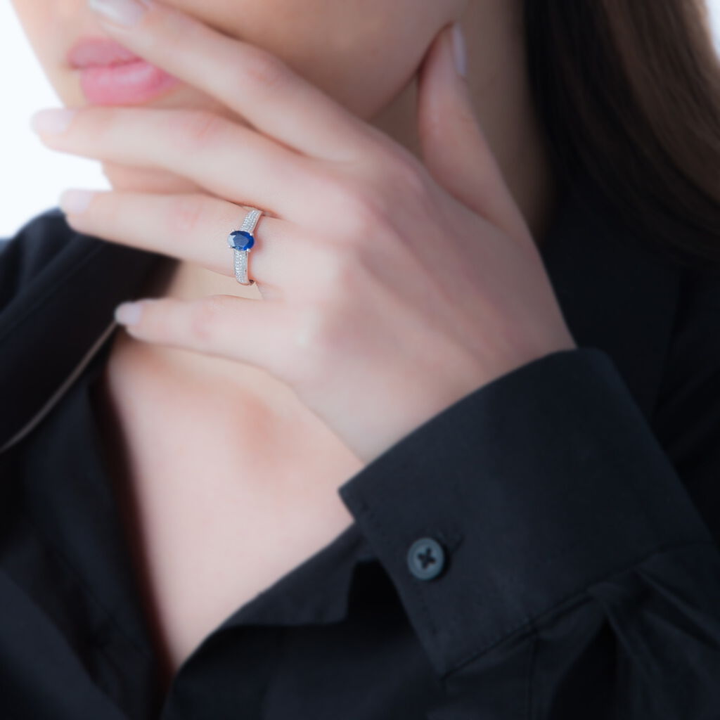 Bague Crista Or Blanc Topaze Et Diamant