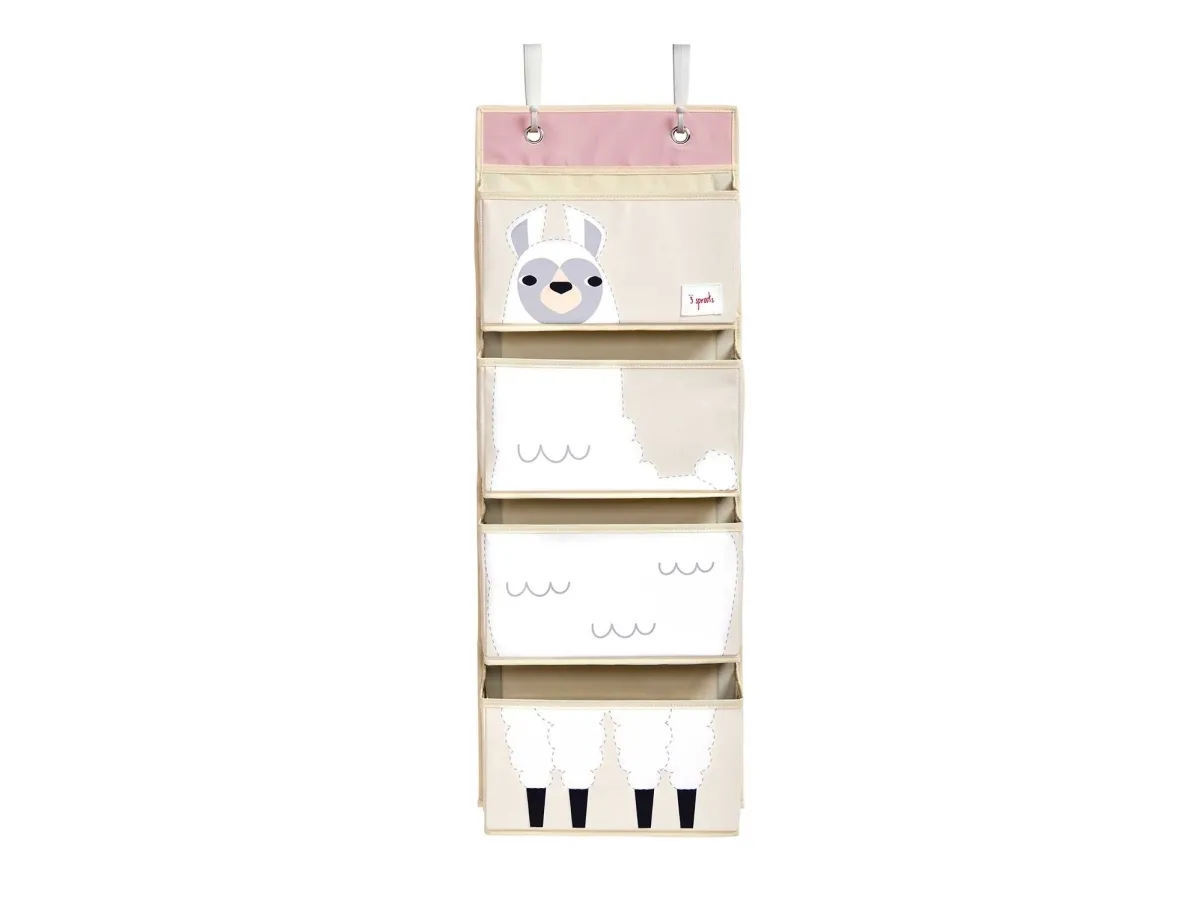 3 Sprouts Vægophæng med lommer (Wall Organizer), Llama