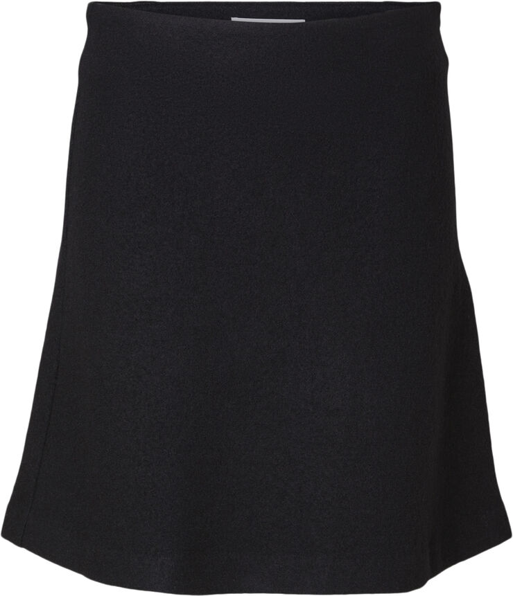 Selected Femme SLFWOON HW SHORT WOOL SKIRT Sort