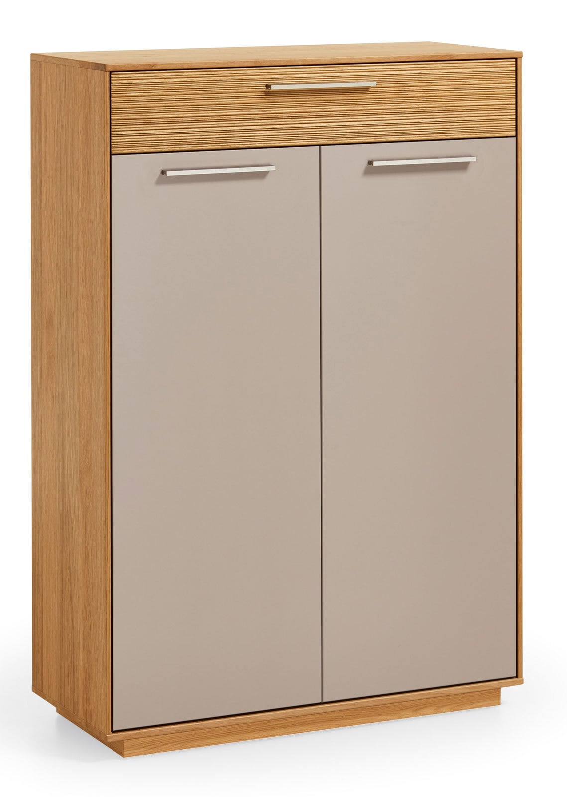 VOSS Schuhkommode LOVENO 86 x 124 cm Eiche Bianco/ Lack taupe