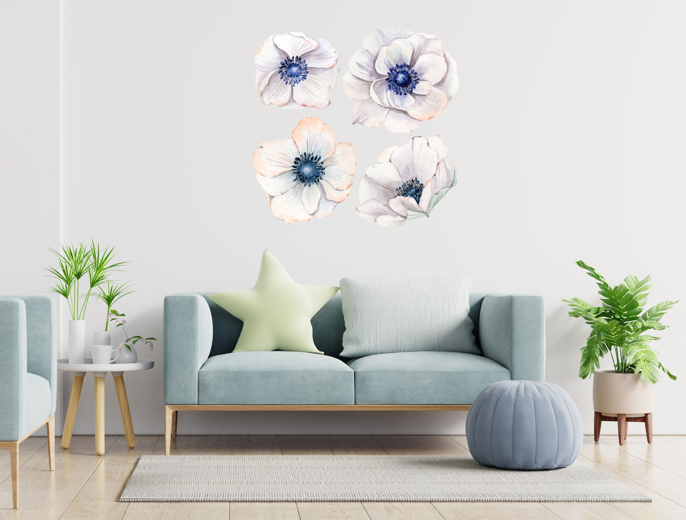 queence Wandtattoo »Mareike« Wandbild, Sticker, Blume, Blüte, selbstklebend