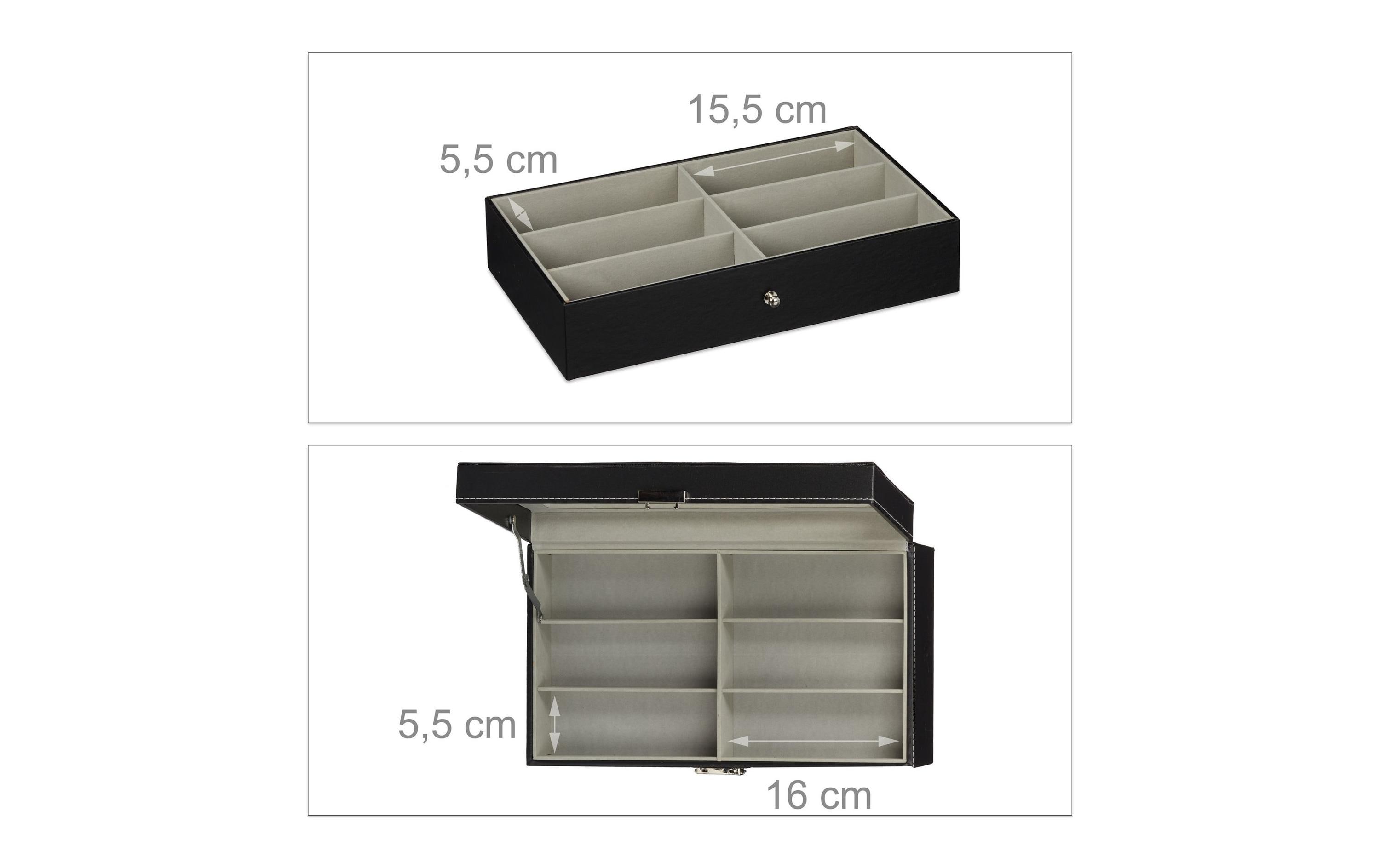 Brillenbox für 12 Brillen 15.5 cm, SchwarzBrillenkasten