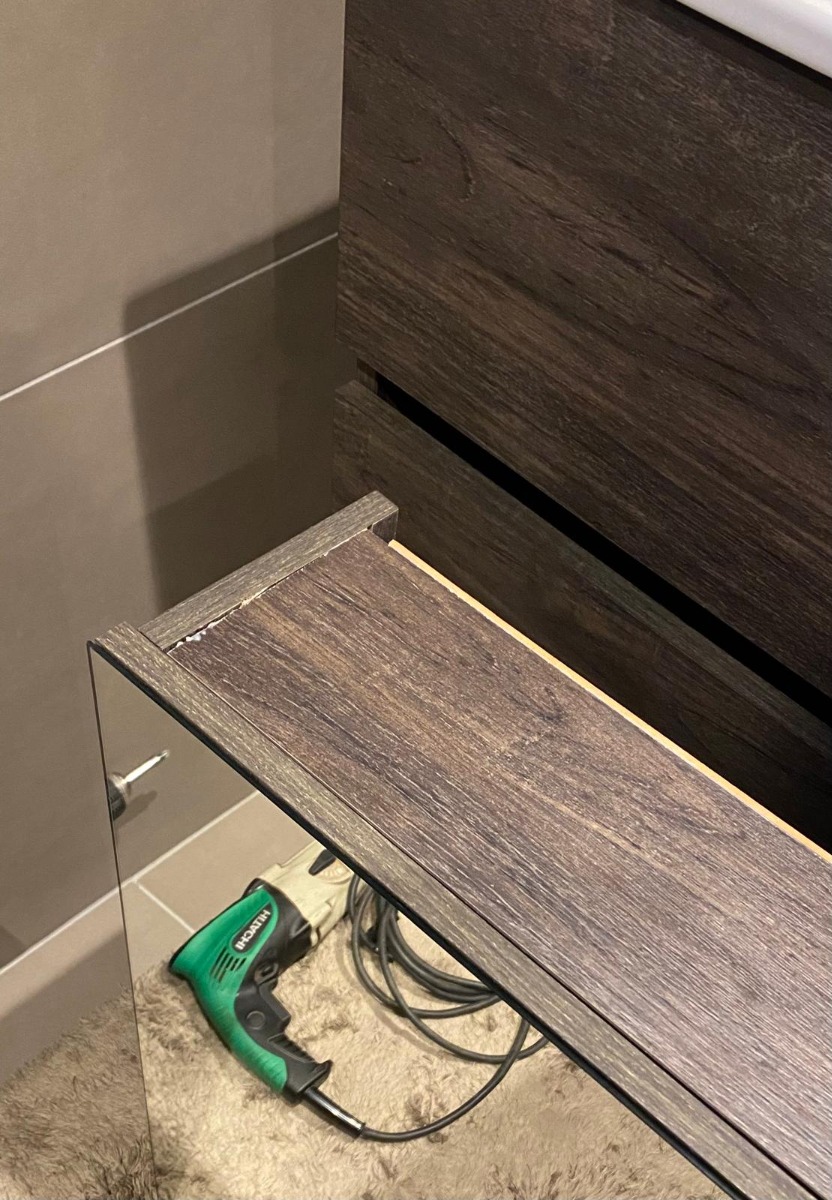 SCHADEMODEL: Mondiaz Cubb spiegelkast 80x70x16cm dark brown met 2 deuren