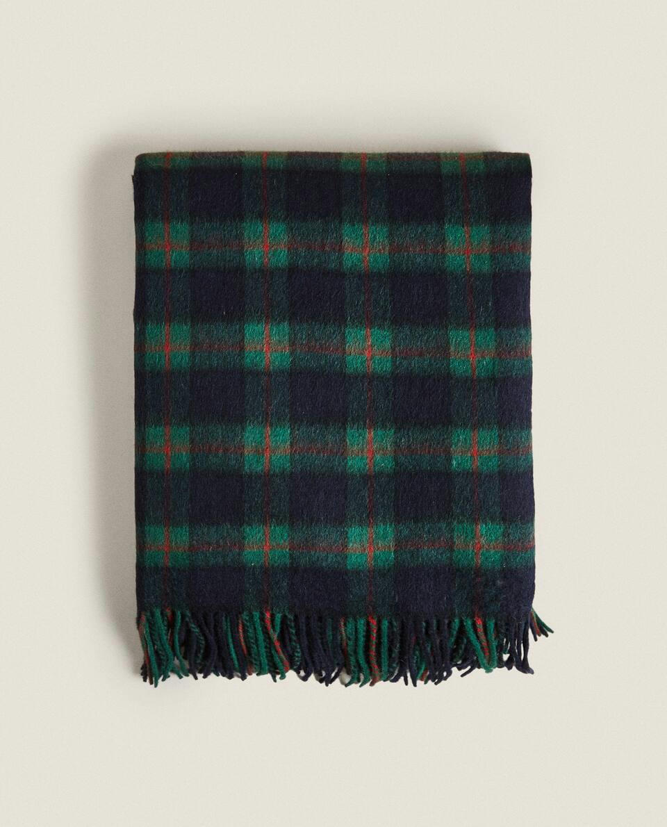 Manta de lã xadrez tartan de Natal