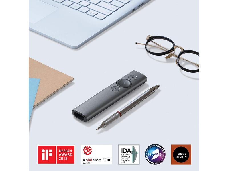 Logitech Presenter Spotlight Schiefergrau Innovative Presenterlösung im minimalistischen Design mit digitalem Laserpointer und 30m Reichweite