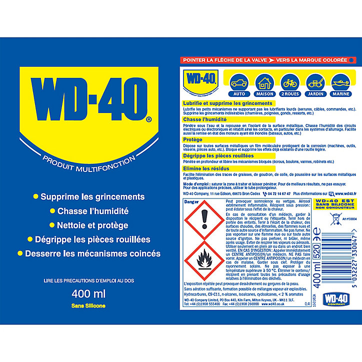 Bombe multifonction WD-40 en aérosol 400 ml