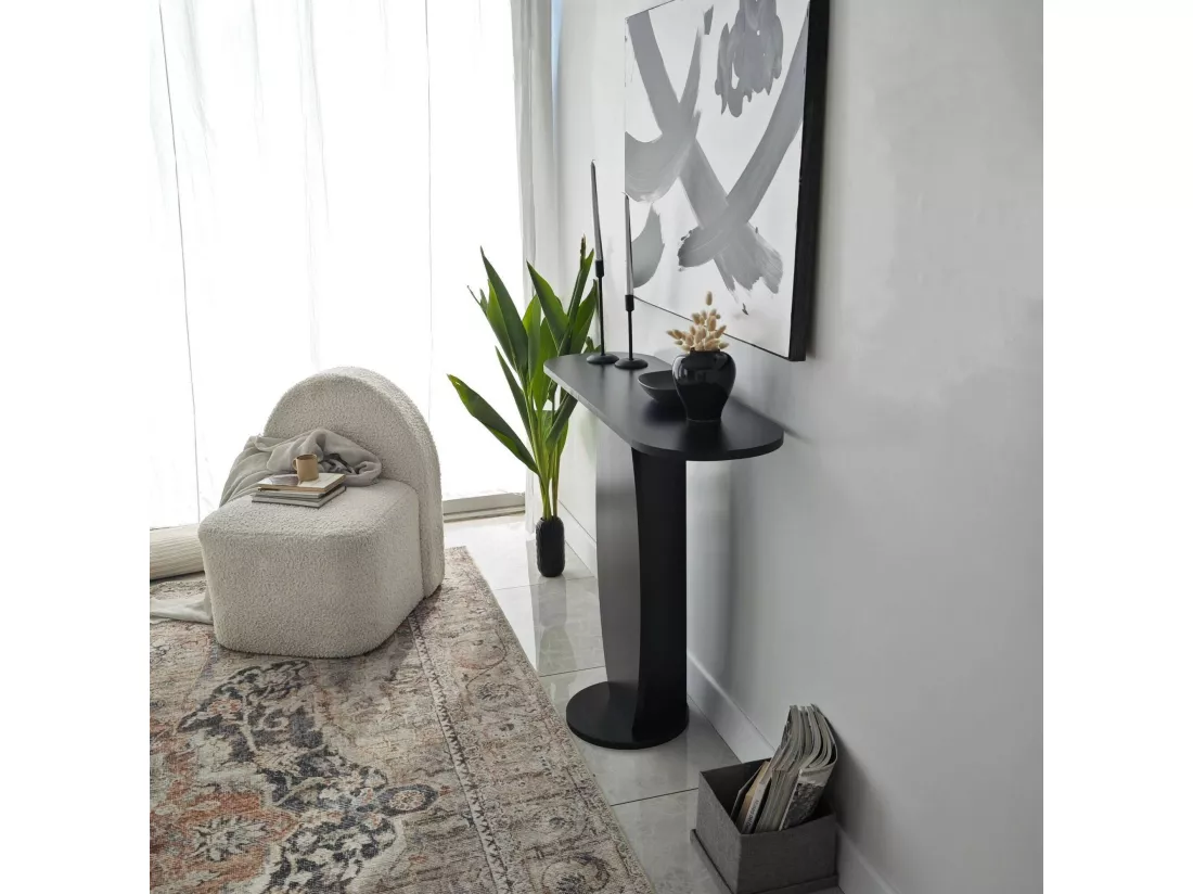 Console Toliman, Table polyvalente, Armoire de rangement, Bureau du couloir, 100x30 h81 cm, Anthracite