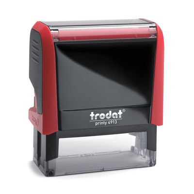 TRODAT Printy 4913 - Tampon personnalisable avec 5 lignes de texte - zone d'impression 58 X 22 MM - rouge