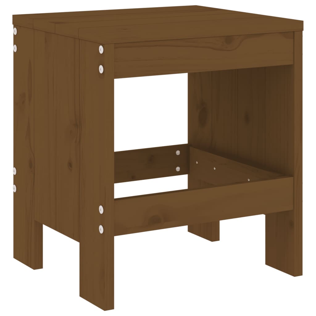 Ensemble à dîner de jardin 17 pcs marron miel bois pin massif