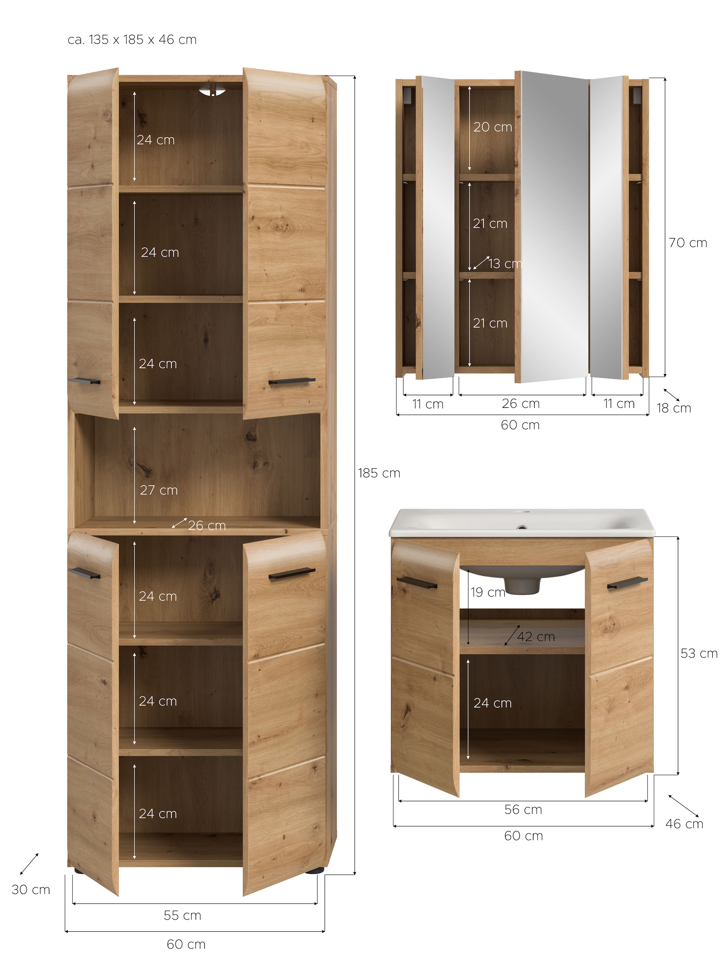 INOSIGN Badezimmer-Set Set, 4 Stk. tlg.