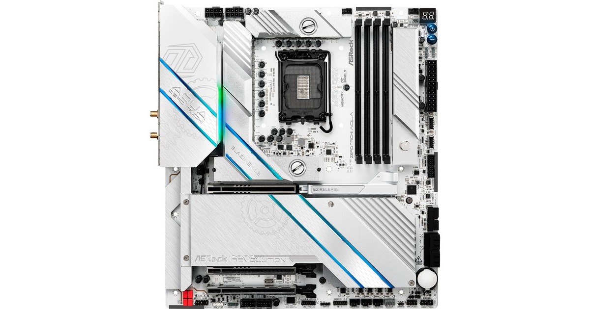ASRockZ890 Taichi AQUA socket 1851 moederbord  (Zwart, RAID, 10Gb-LAN, 5Gb-LAN, WLAN, BT, Sound, E-ATX)